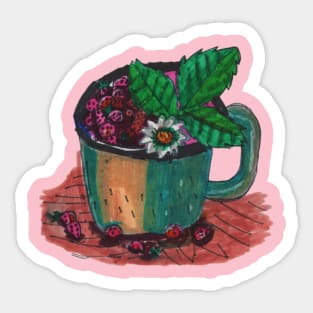 Big Mug with Wild Strawberries Sticker